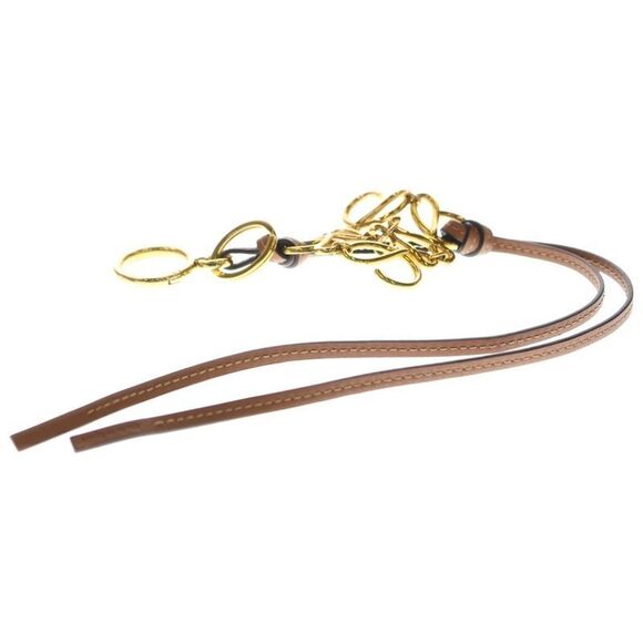 Loewe Anagram Logo Key Holder Key Ring Bag Charm Brown Gold Hardware Leather - Picture 5 of 7